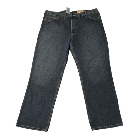 Carhartt Holter Jeans Mens 44x32 Blue Denim Relaxed Fit Straight Leg Workwear - Picture 1 of 10